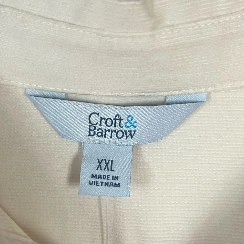 Croft & Barrow Cream Corduroy Shirt. New with tags. Women’s size XXL